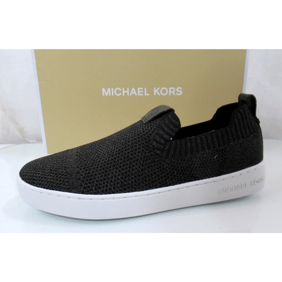 Michael Kors Juno Knit Slip On Sneaker Metallic Stretch Black / Bronze - Picture 2 of 9